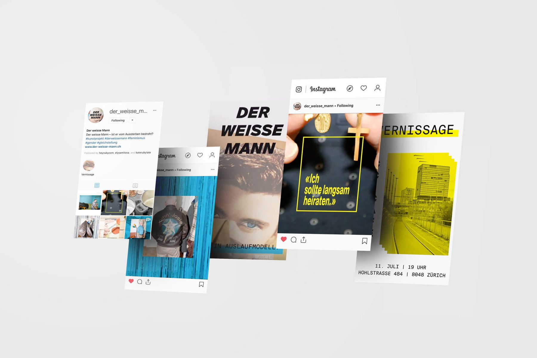 Social media designs for the magazine launch
